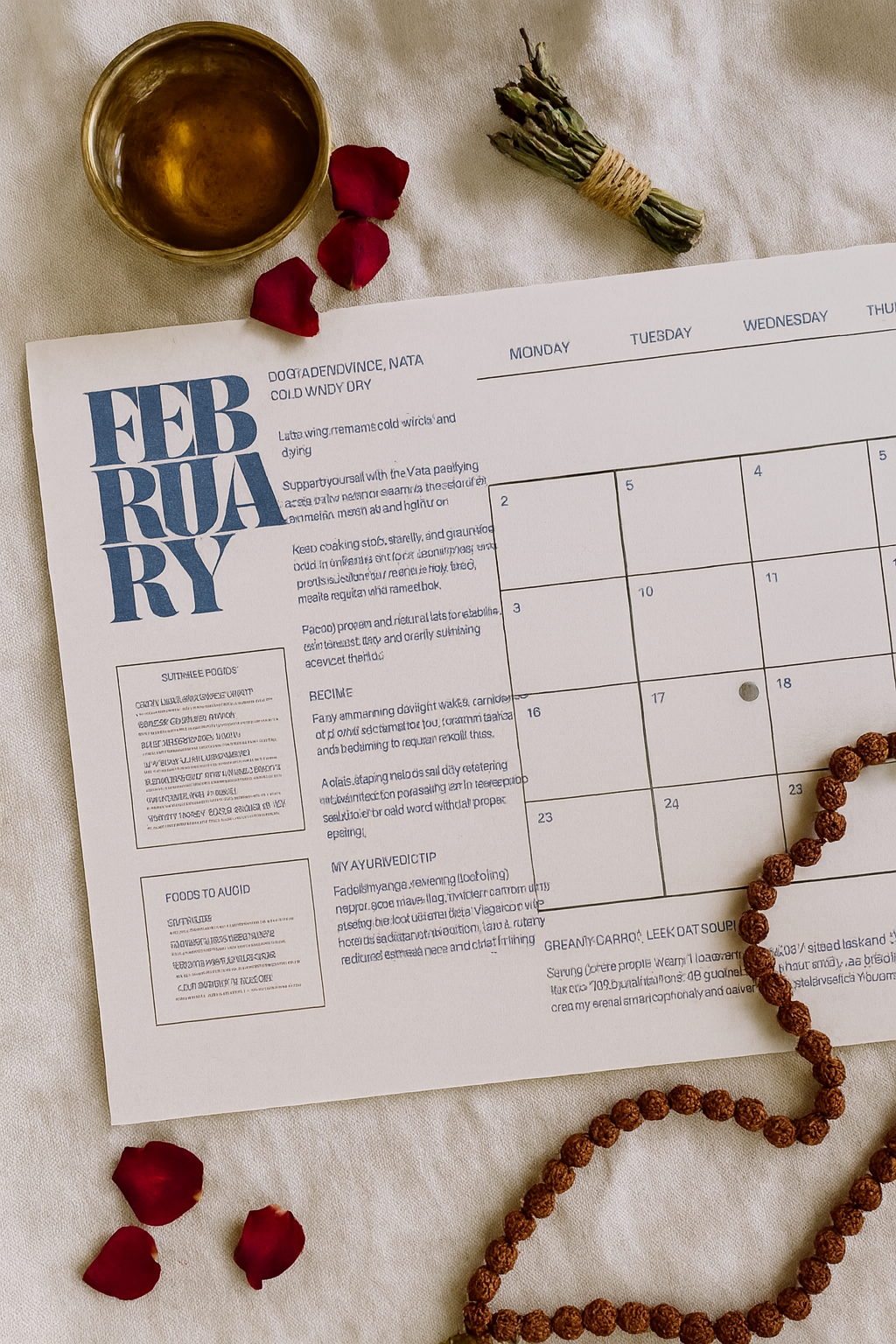 Printed Ayurvedic Calendar 2026